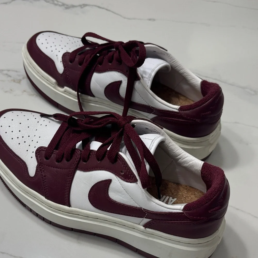 Men's Burgundy and White Sneakers